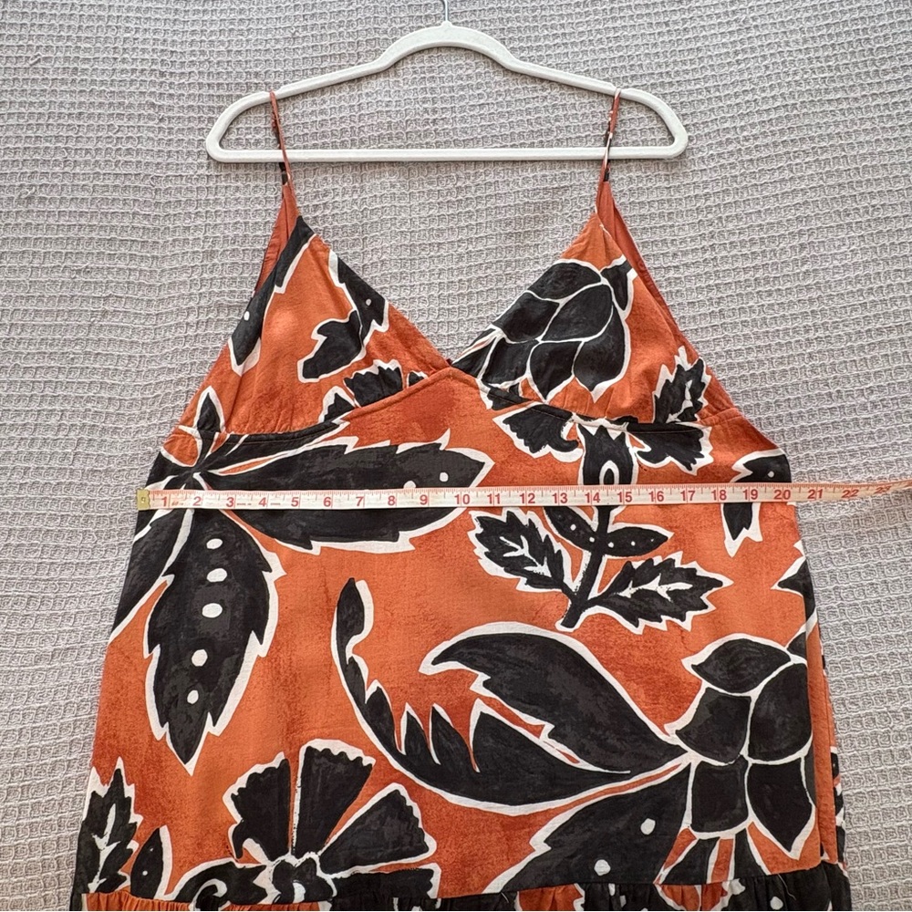 H&M Orange & Black Spaghetti Strap Long Dress - M - Picture 10 of 16